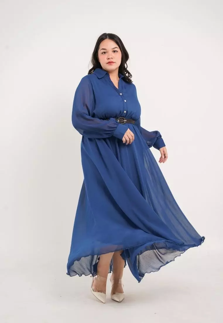 Plus Size Party Dress Lunar Dark Blue