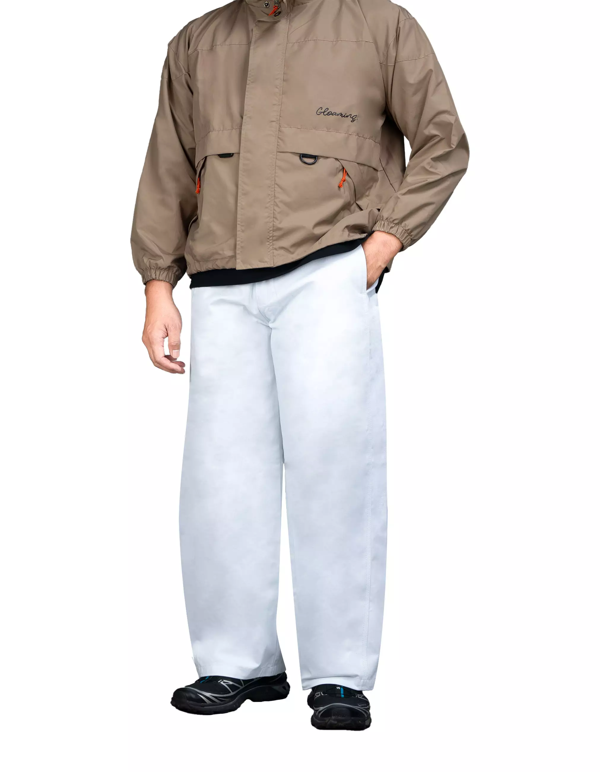 Gloaming Celana Barrel Twill Baggy Unisex White