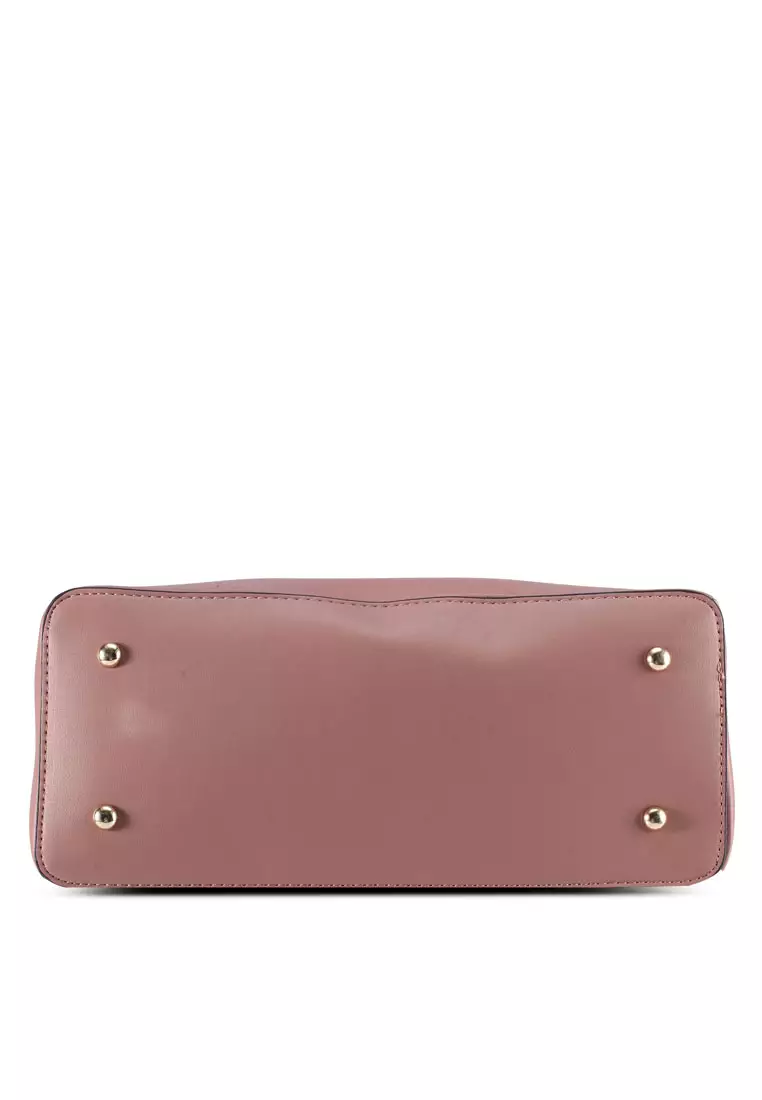 Faux Leather Multi-Compartment Convertible Top Handle