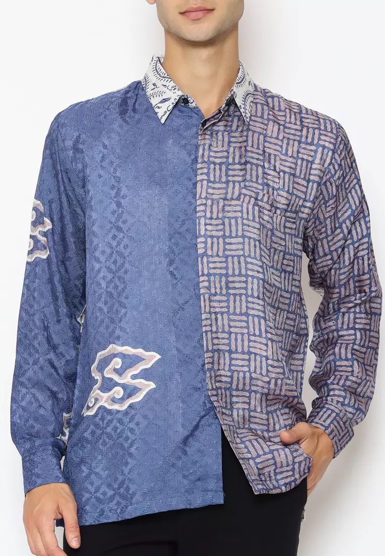 Rinjanie Batik - Kemeja Pria Modern - Batii Pria - Viscose Premium - Megamendung Series