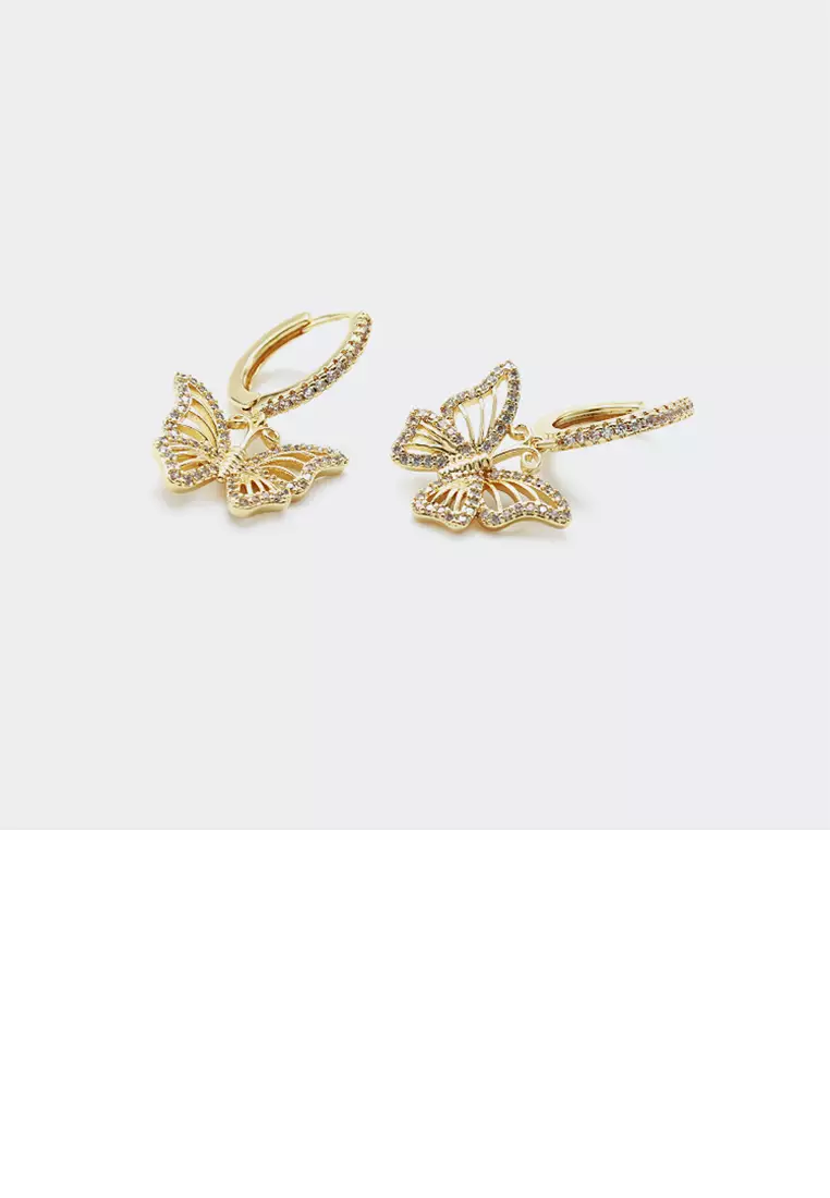 Real gold butterfly clearance earrings
