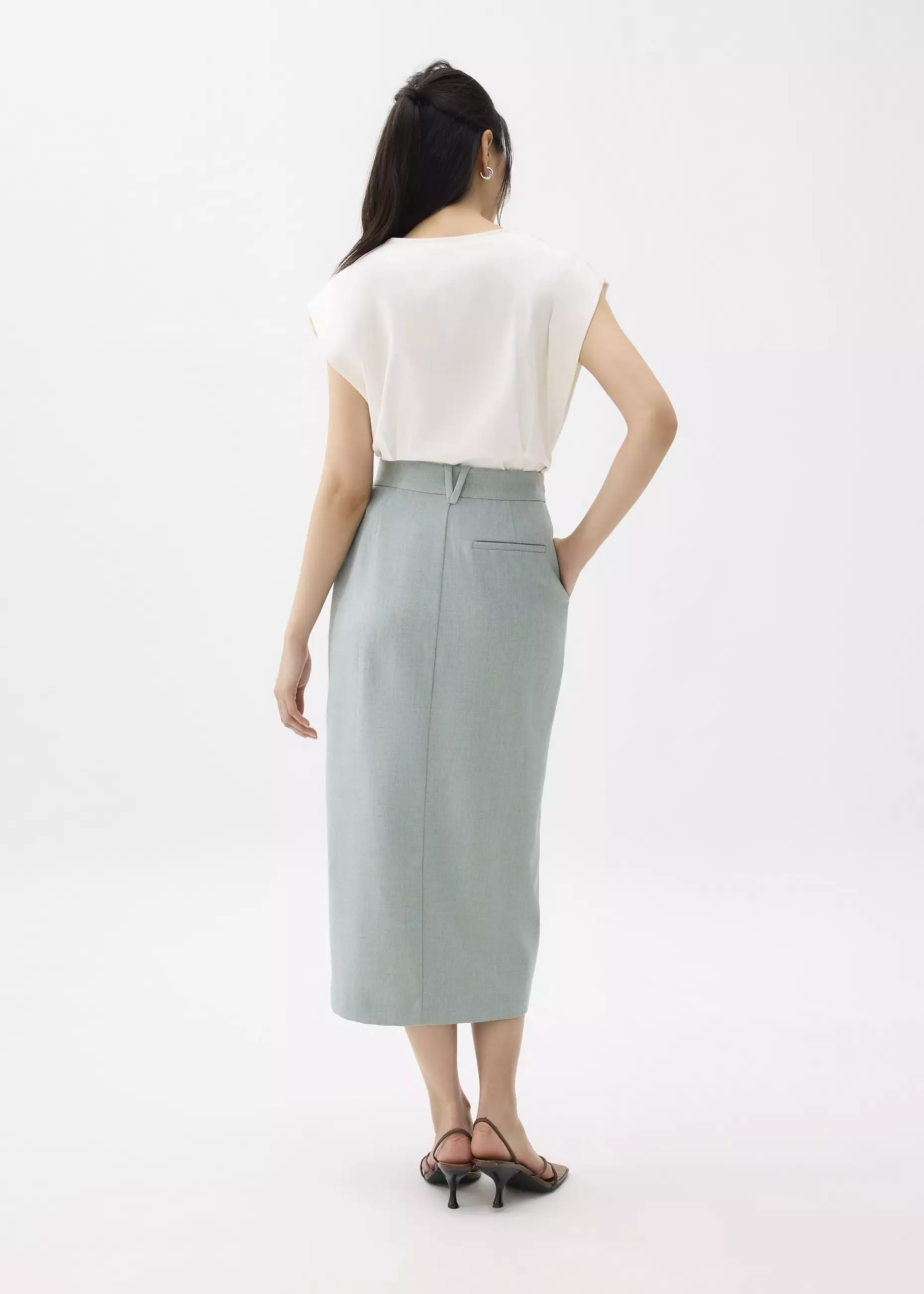 Rok Wanita - Iman Tailored Column Midi Skirt
