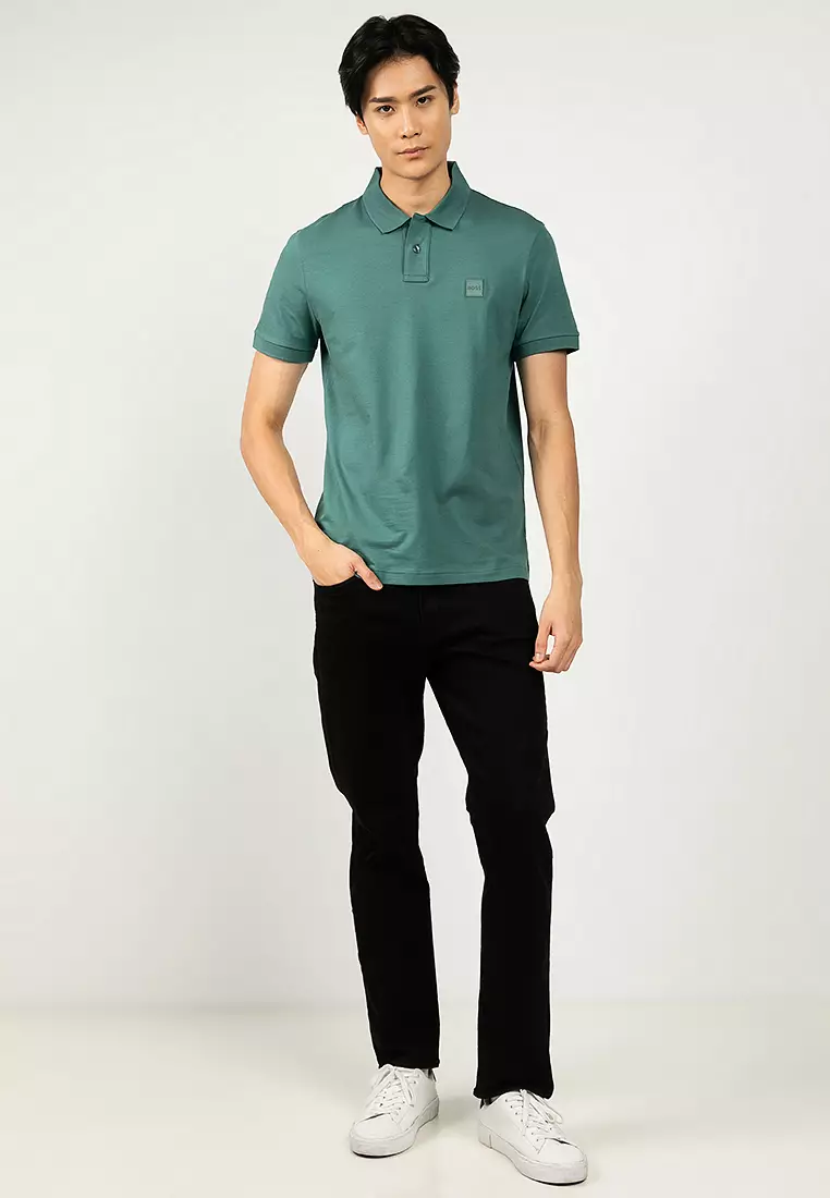 Logo Patch Slim Fit Polo Shirt - BOSS Orange