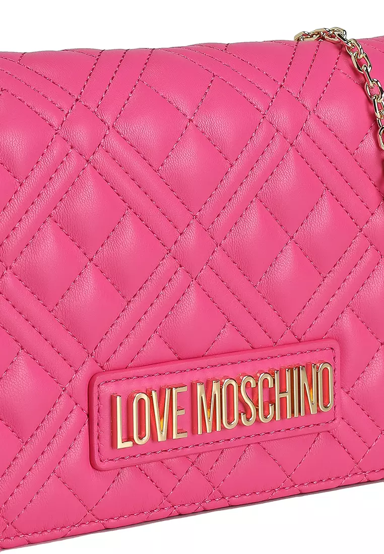 HOT Pink Moschino Bag Jual Love Moschino Logo Quilted Chain