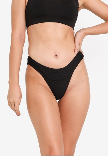 H&M black Tanga Bikini Bottoms F9048US5715BE3GS_1