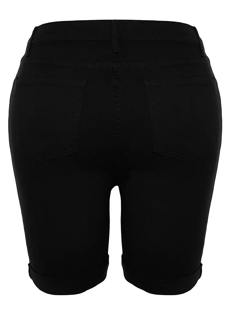 Plus Size High Waist Skinny Shorts