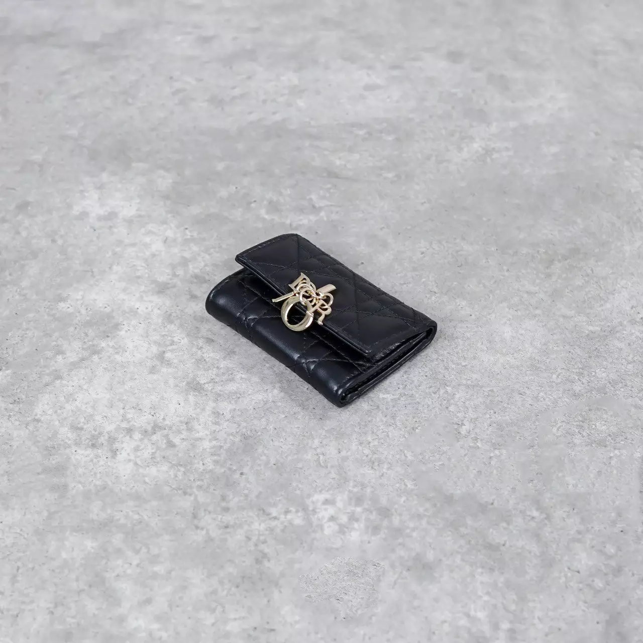 Dompet CHRISTIAN DIOR MY DIOR BLACK LEATHER TRIFOLD WALLET 100% ORIGINAL