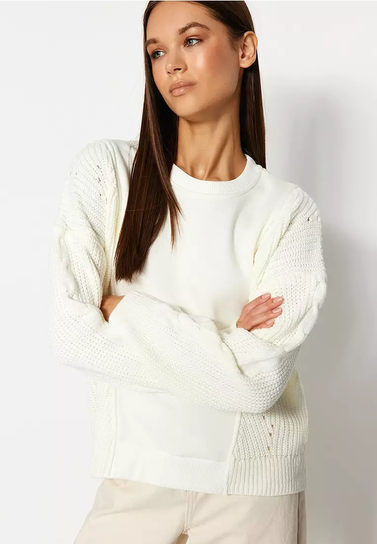 White knitted jumper best sale womens