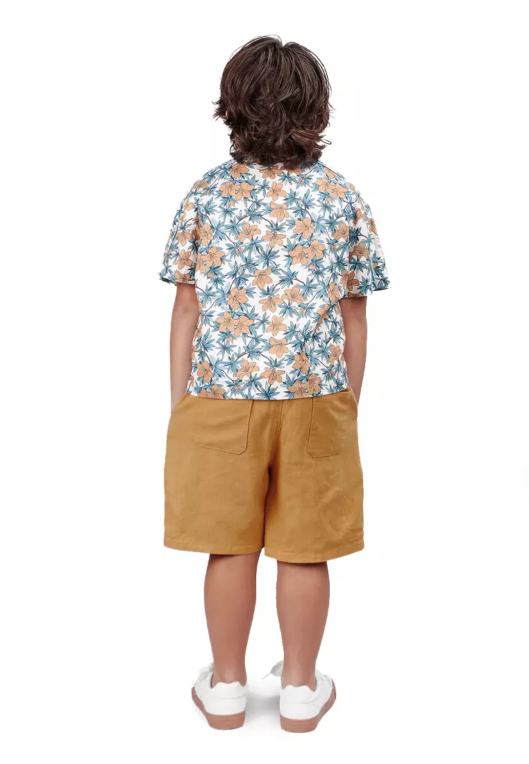 Boys Linen Pull-On Shorts