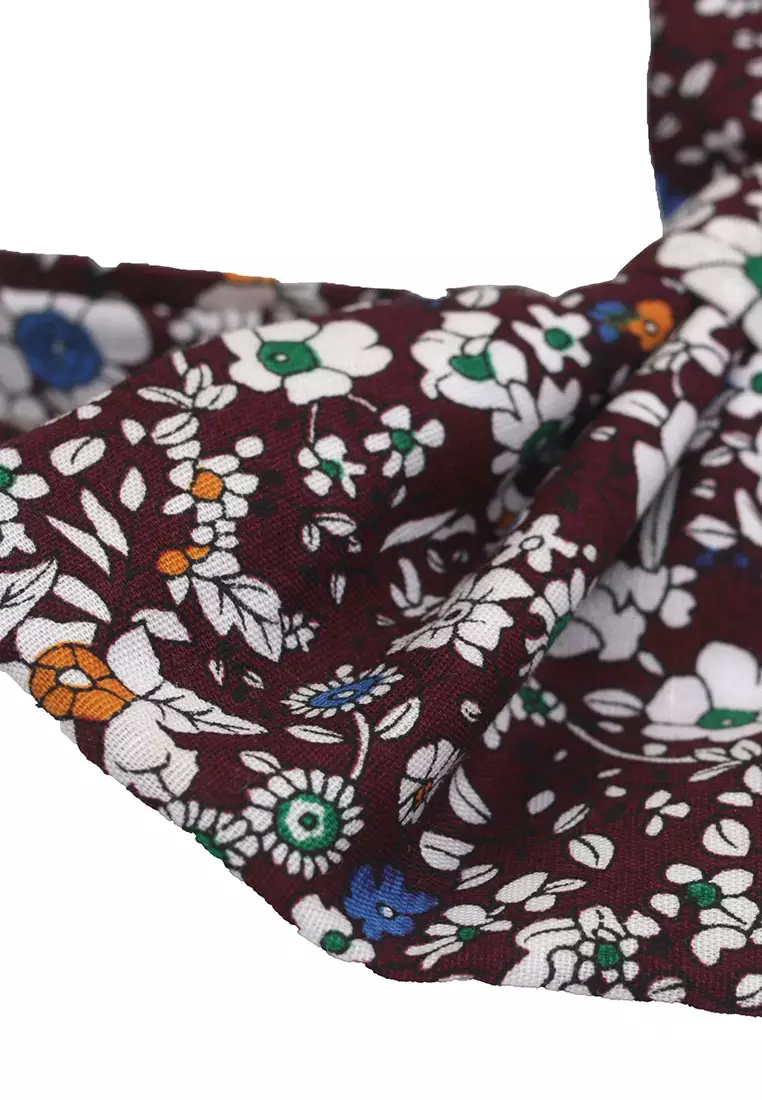 Dasi kupu Bowtie Coklat Bunga A28