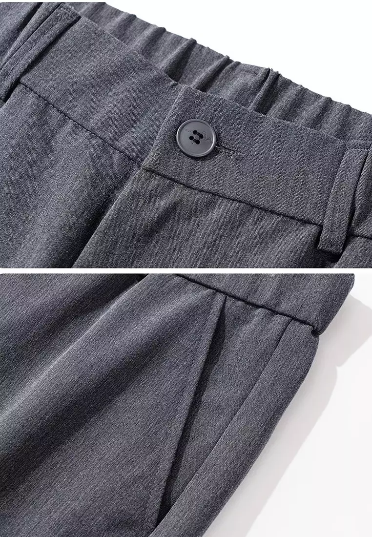 Men's Elasticated Waist Ankle Suit Pants