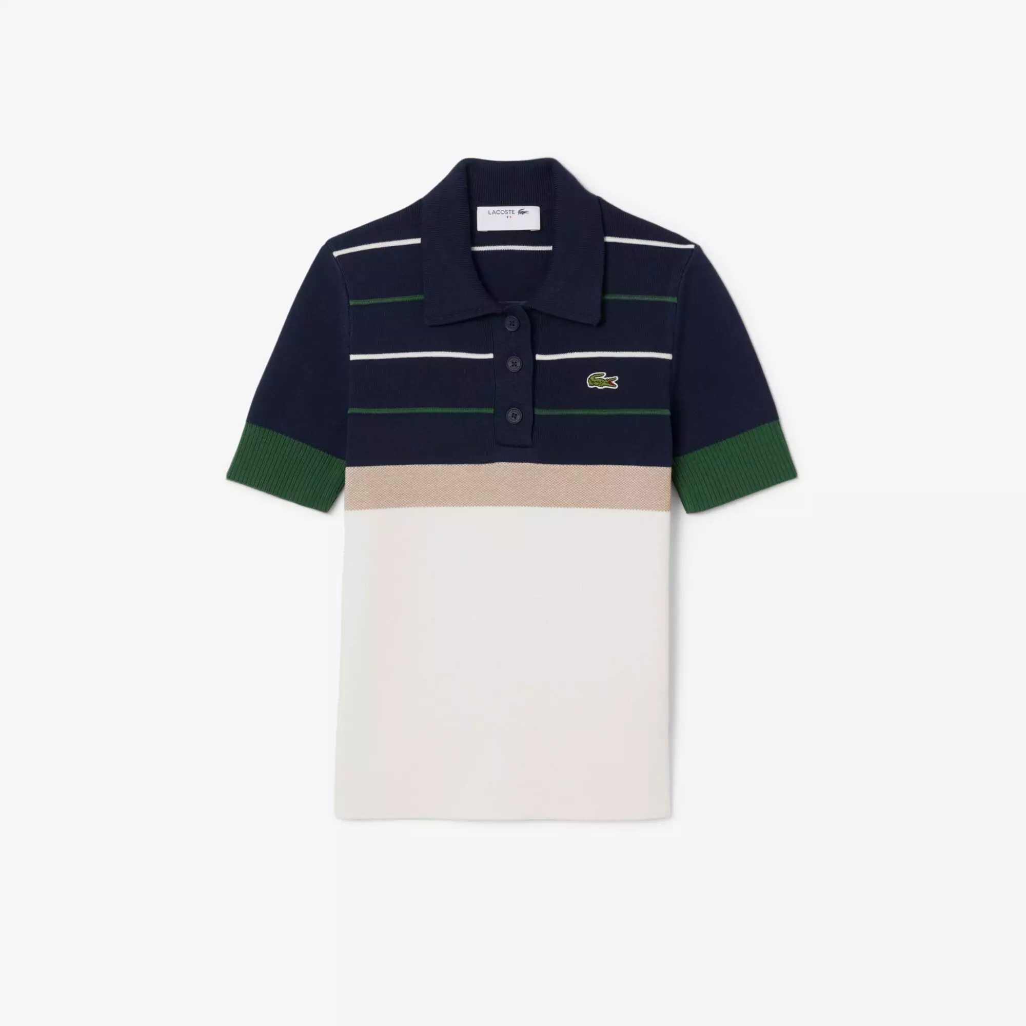 French Made Striped Polo Collar Sweater