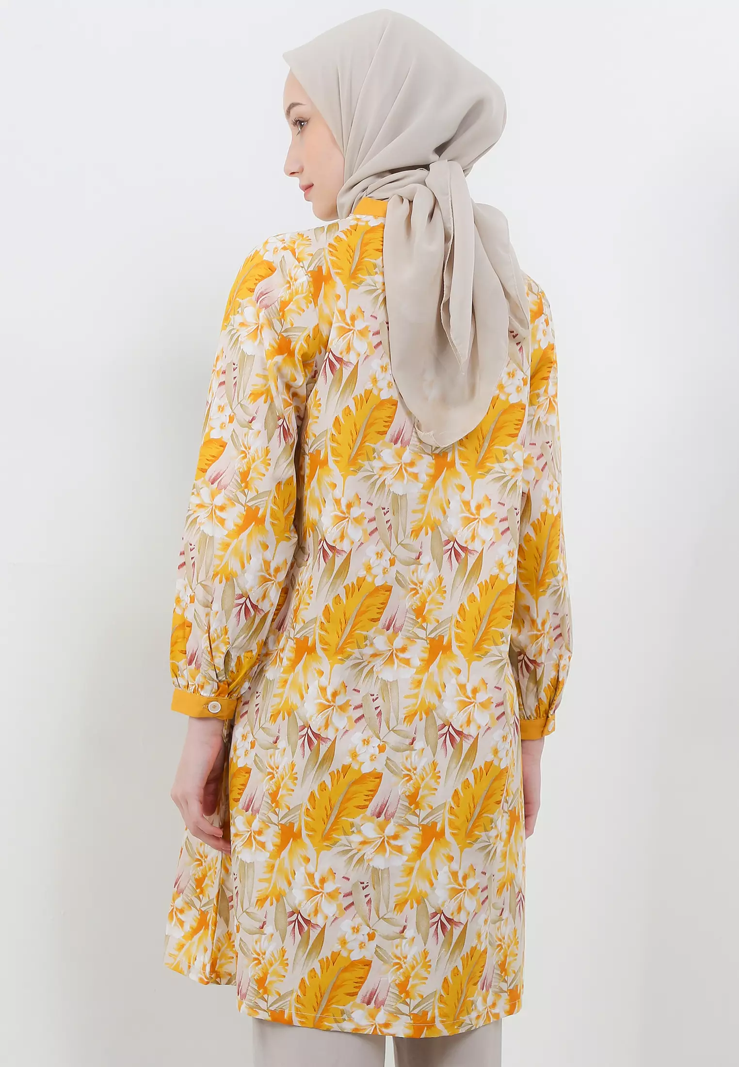 MFMW Azzafira Tunik Kuning Motif Bunga