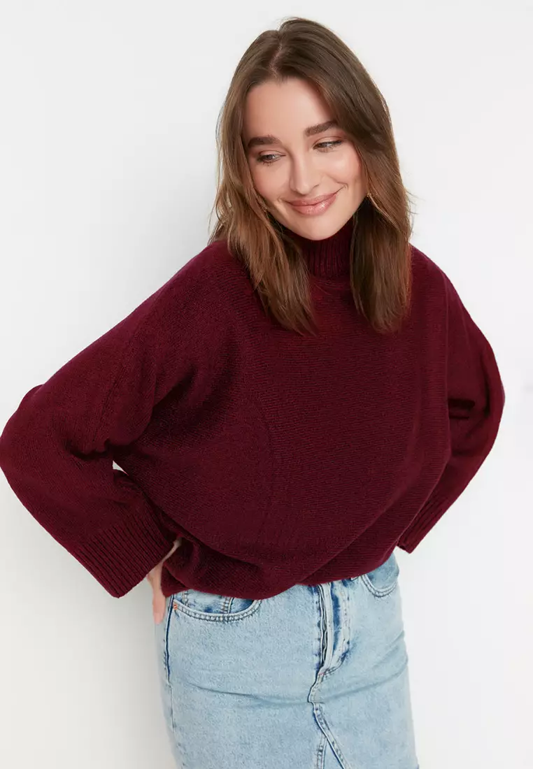 Soft Textured Wide Pattern Knitwear Sweater
