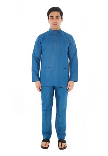 Amar Amran blue Baju Melayu Moden 3142AAA80FBD35GS_1