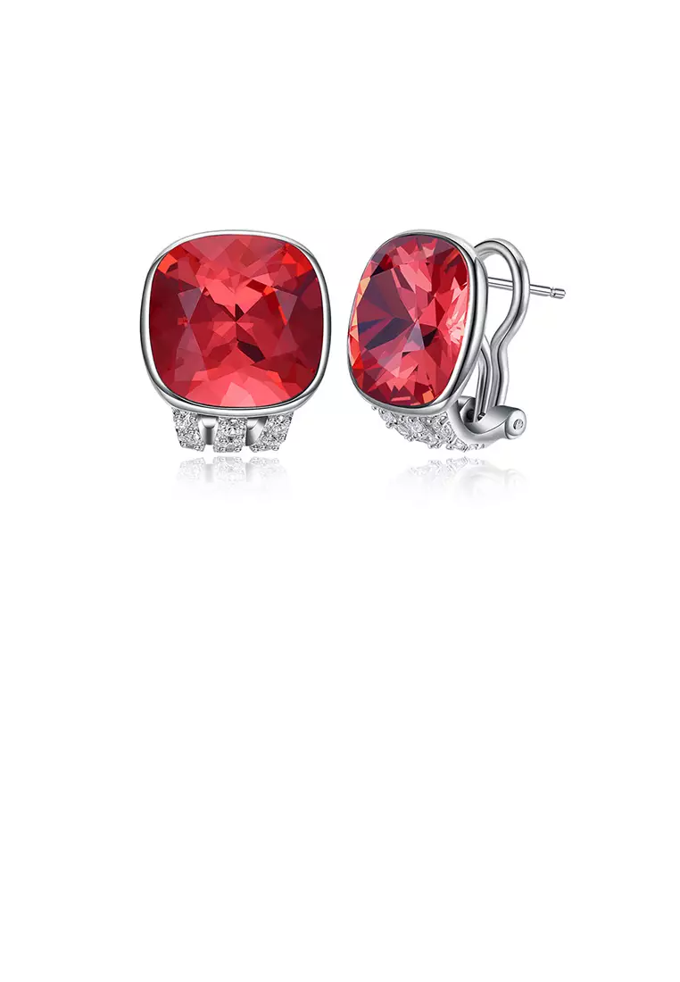 Red store sapphire earrings