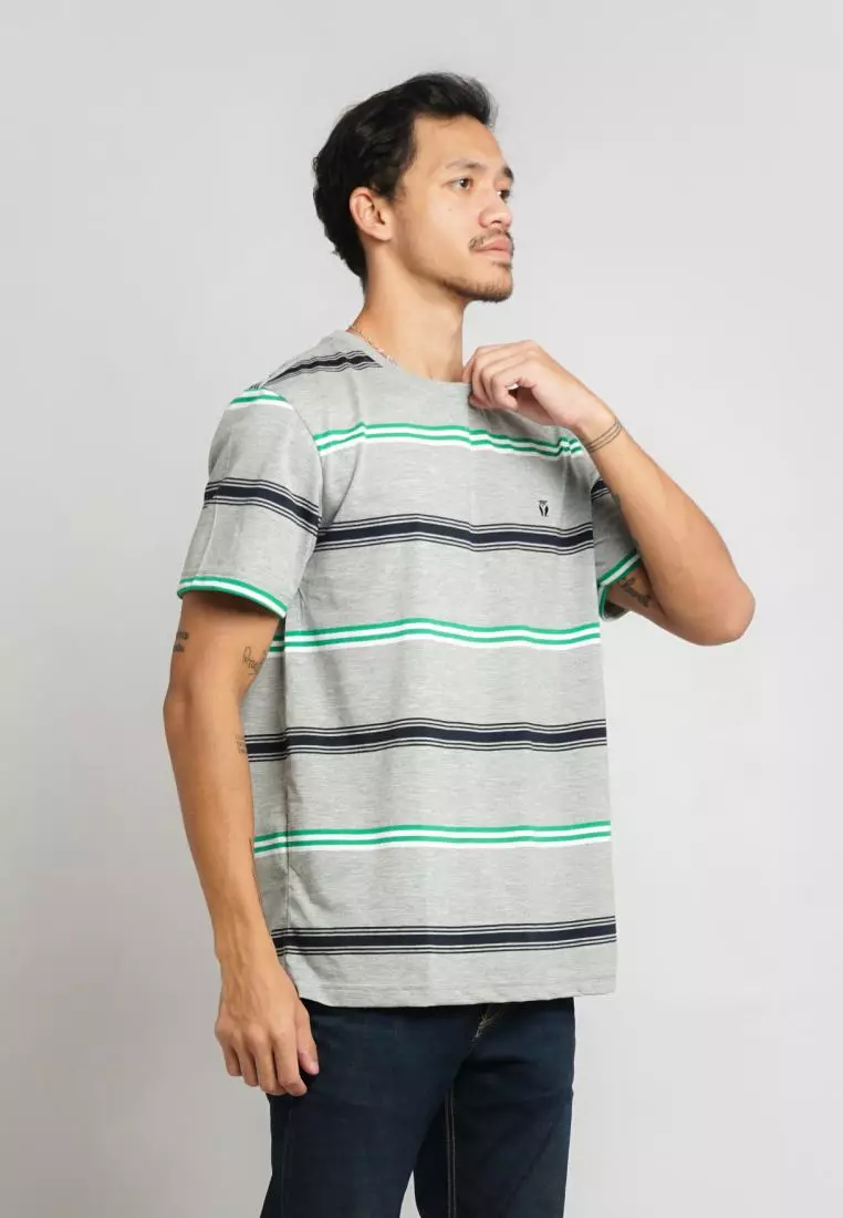 MATSUDA T Shirt Pria Kaos Stripe Motosu