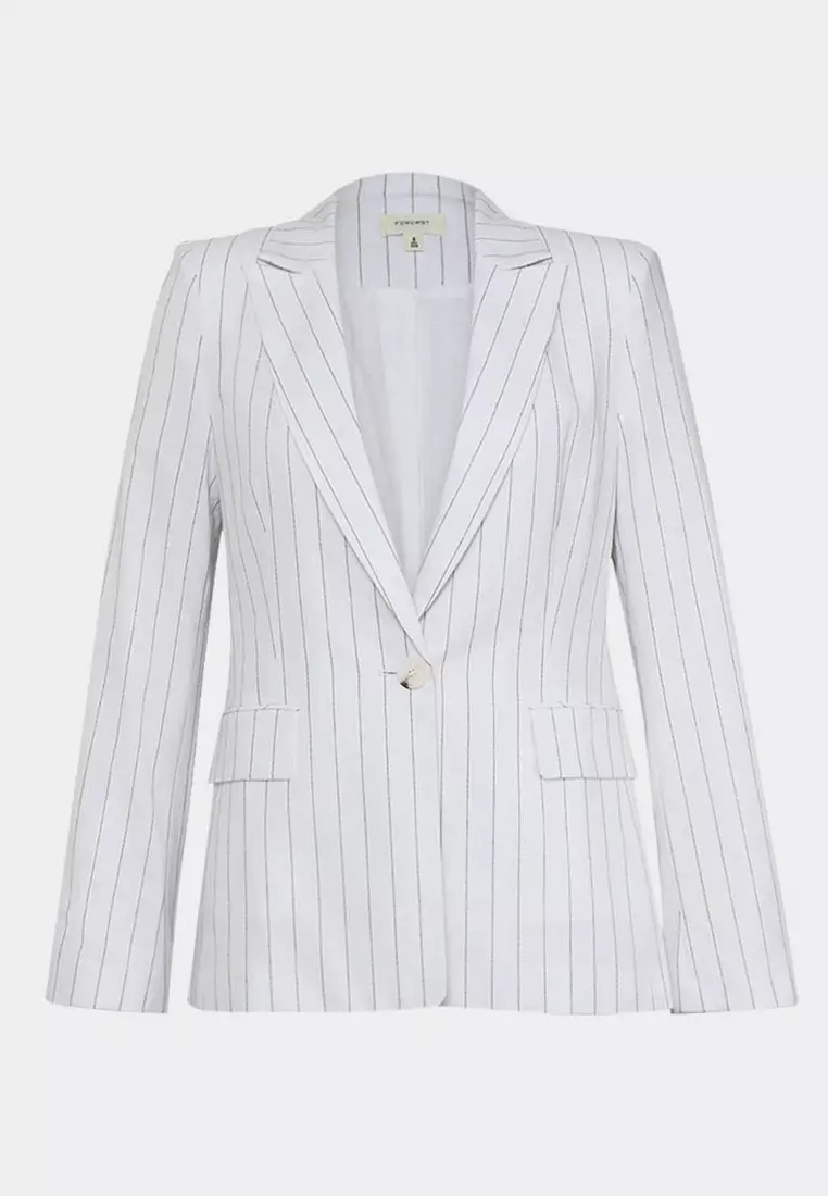 Ria Stripe Cotton Blend Jacket