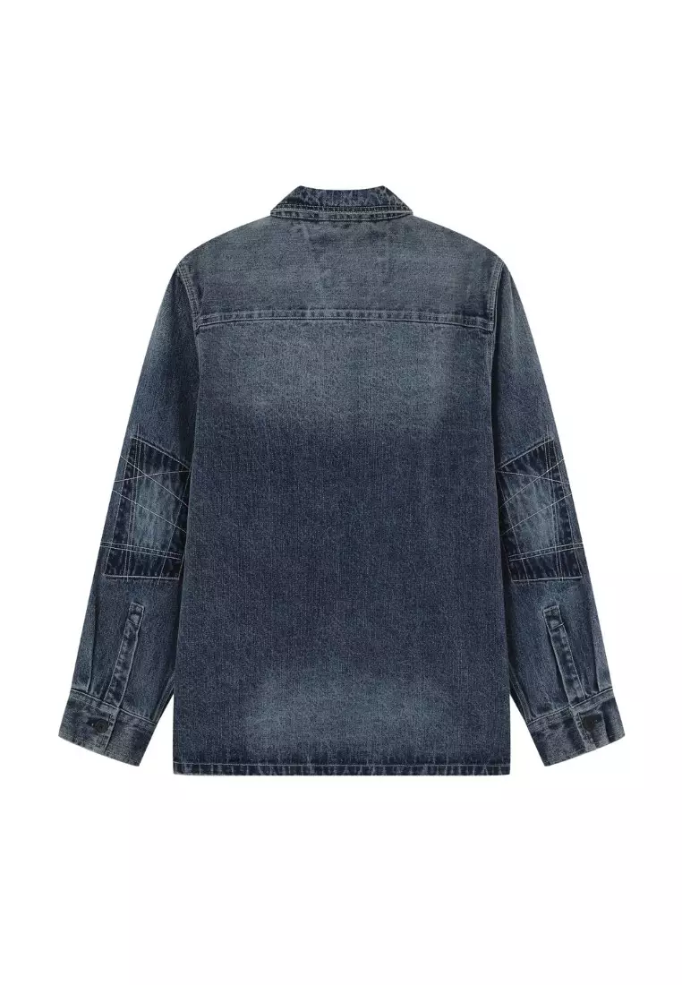V57 靛藍復古洗襯衫外套