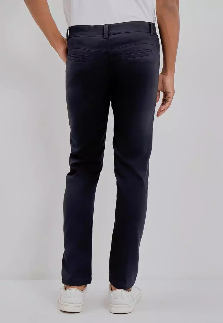 PAULMAY Celana Chino Pria Panjang Slim Fit - Navy