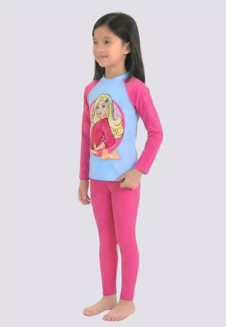 Long Sleeved Rashguard Leggings Set UPF 50 Protection Swimwear for Kids Girls