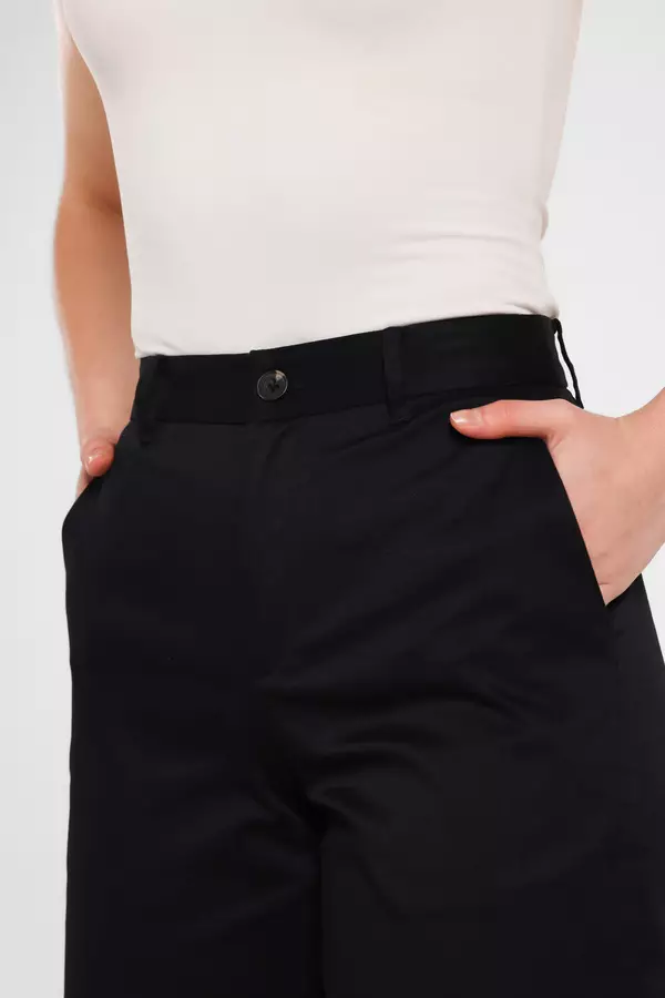 MINIMAL - Banou - Celana Kulot Lurus - Black Warna Black