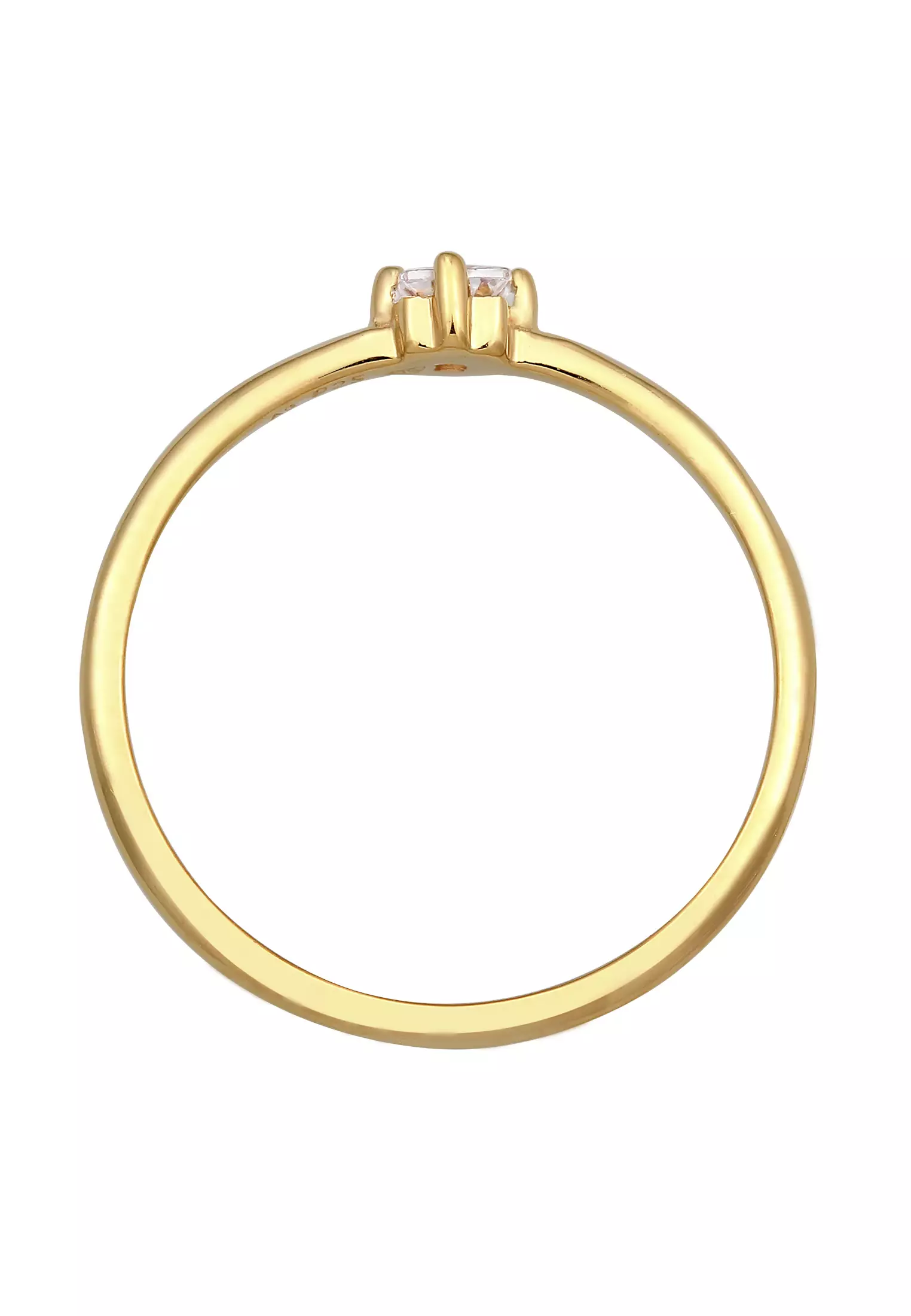 Ring Engagement Ring Solitaire Classic Zirconia Gold Plated