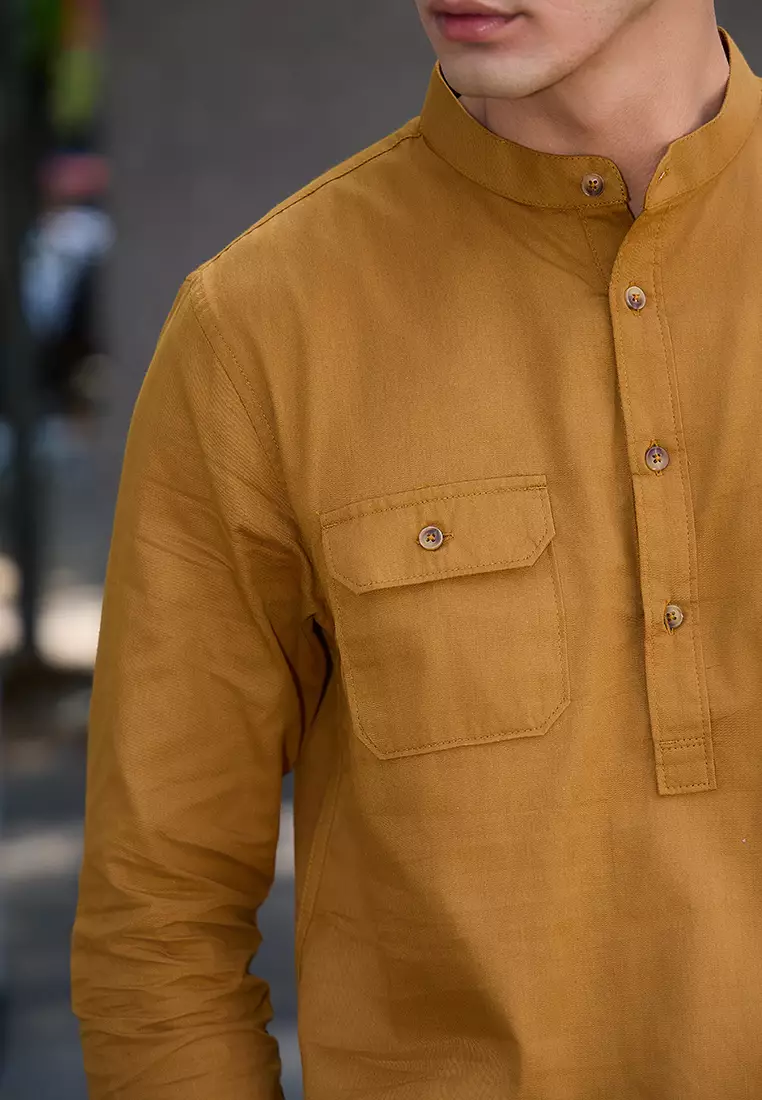 Kemeja koko Collarless shirt OXCON GHAISAN Bronze