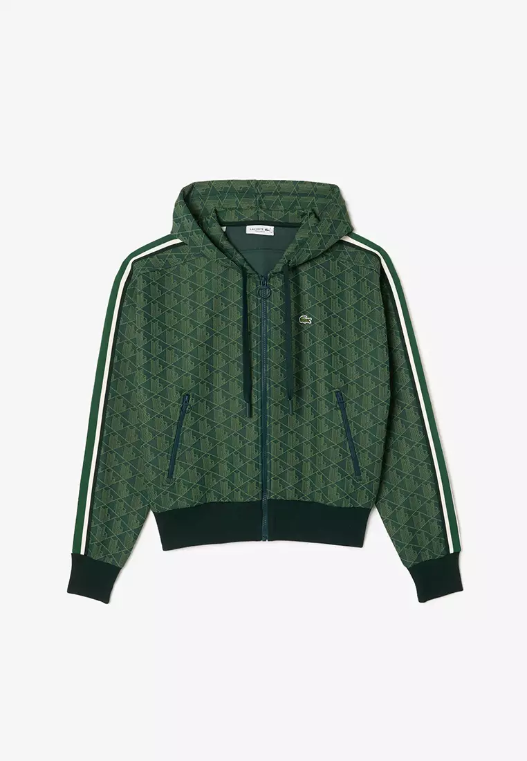 Monogram Jacquard Zip Front Hoodie