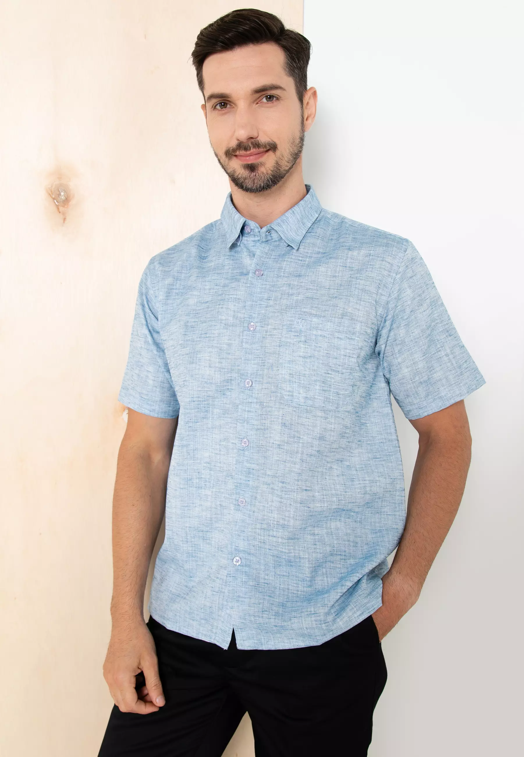 Mens blue short sleeve shirt deals