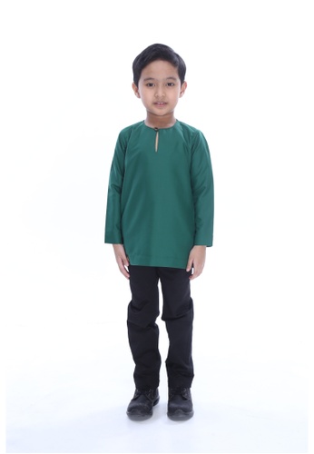 Amar Amran green Kurta Johor For Kids 78E11KA2FA9BD0GS_1