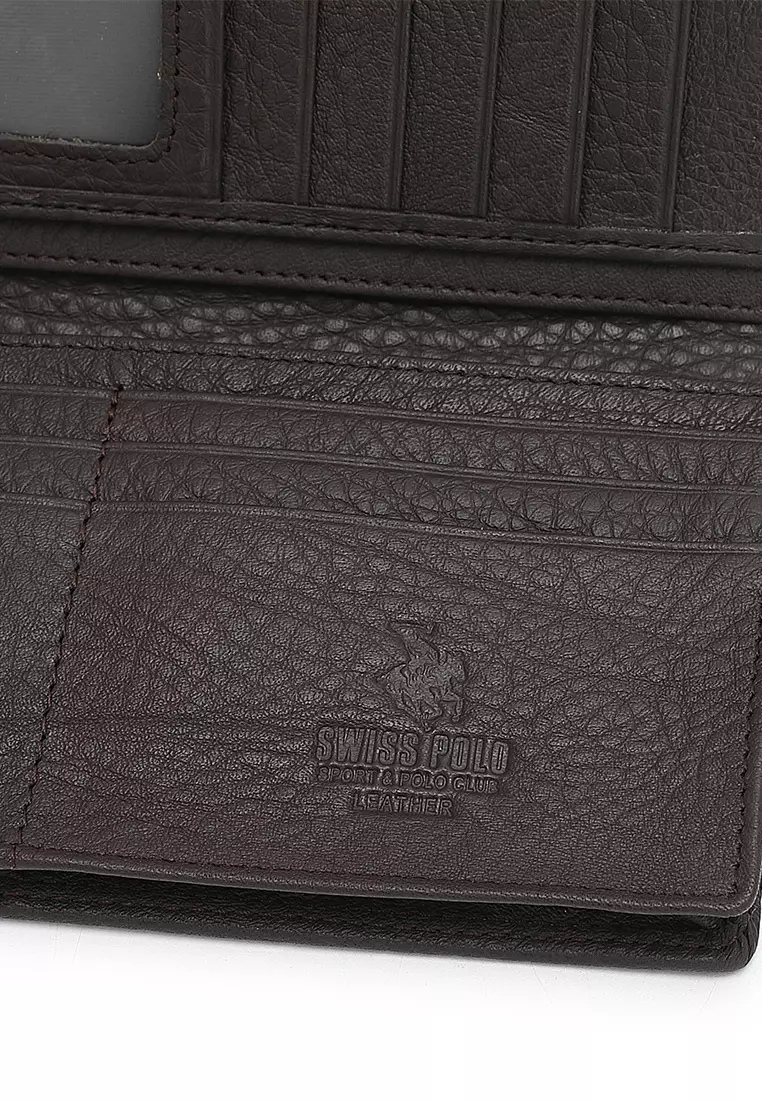 Genuine Leather RFID Long Wallet - Black