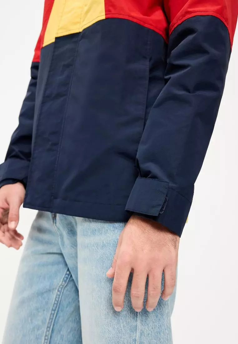 Water-Resistant Relaxed Color-Block Jacket