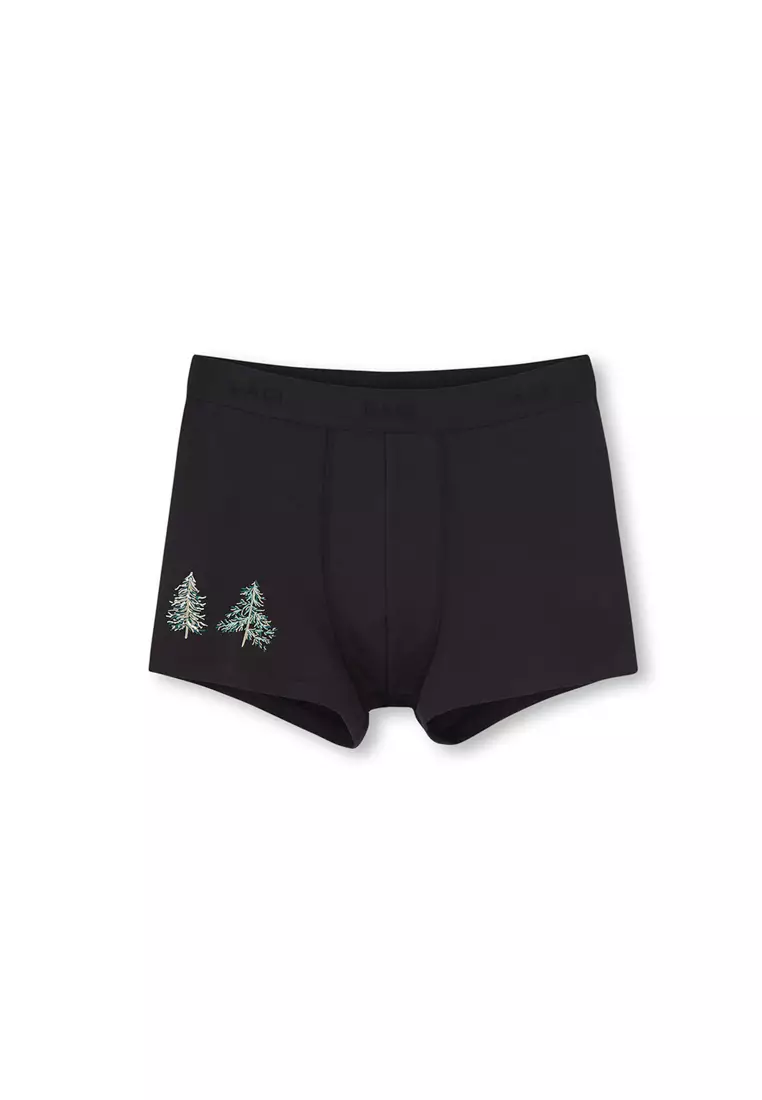 3 Pack Green Christmas Boxers, Floral, Slim Fit, Short Leg, Underwear for Men