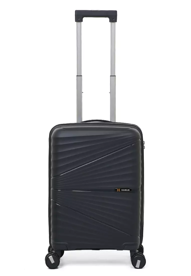 Carlton Koper Size 20inch Unisex Lock Anti Theft Zipper Suitcase Material Fiber ORIGINAL - Dark Gray