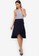 ZALORA WORK navy High Low Fluted Hem Skirt 5464CAA8860A62GS_4
