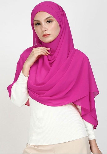 POPLOOK purple Aida XL Chiffon Tudung Headscarf D0550AAE25380EGS_1