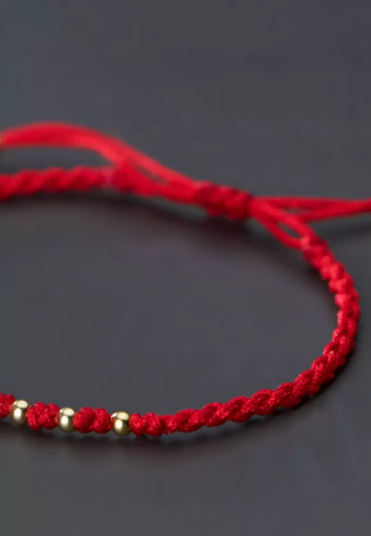 925 Silver Beads x Red Thread Lucky Bracelet JW AR-S3342