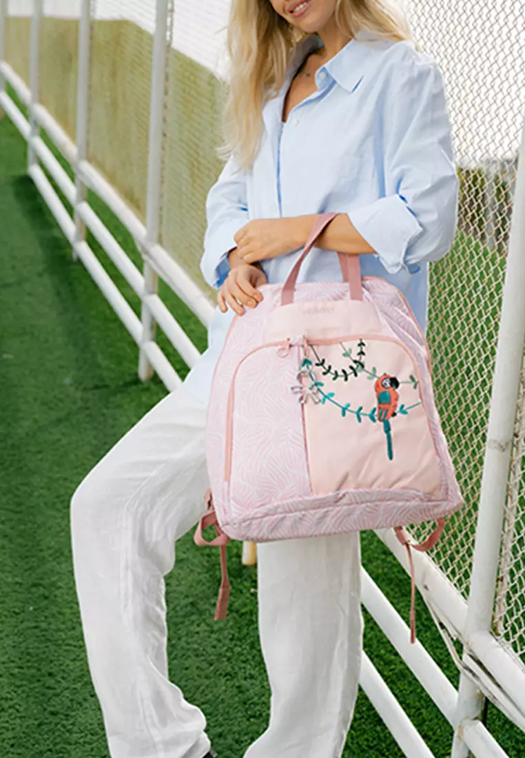 Okiedog Trek Jungle Parrot Pink - Diaper bag tas bayi ransel