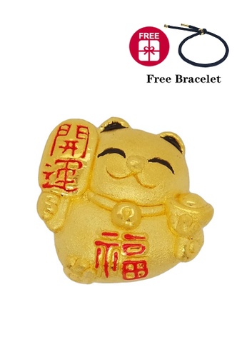 LITZ gold [Free Bracelet] LITZ 999 (24K) Gold Lucky Cat Charm 开运招财猫 EPC0899 （1.13g） 679FDACF424594GS_1