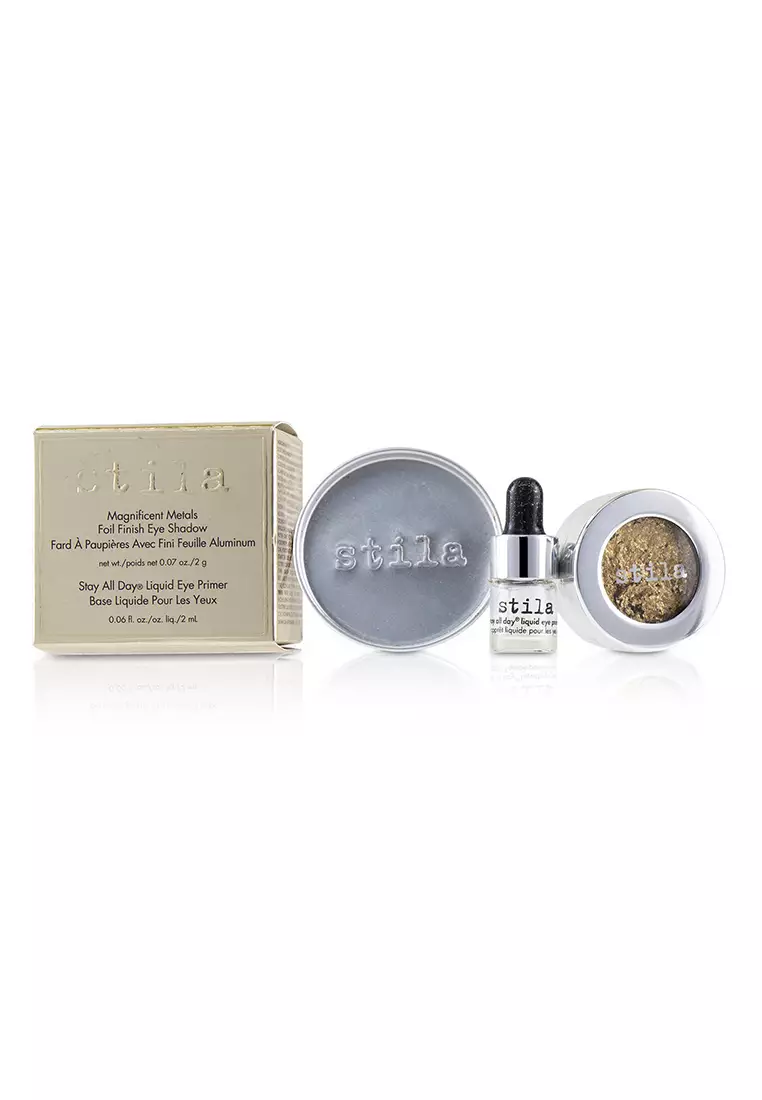 Stila - Magnificent Metals Foil Finish Eye Shadow With Mini Stay All Day Liquid Eye Primer - Gilded Gold 2pcs