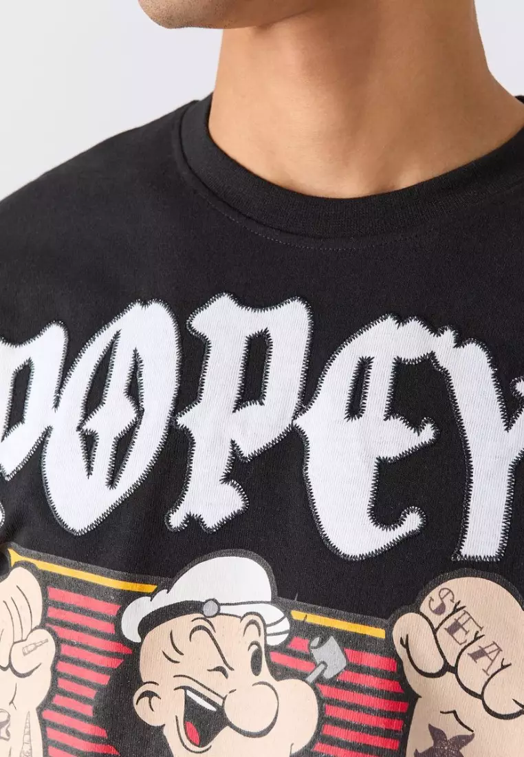 NYC Streetwear - Popeye Short Sleeves Tee - Black