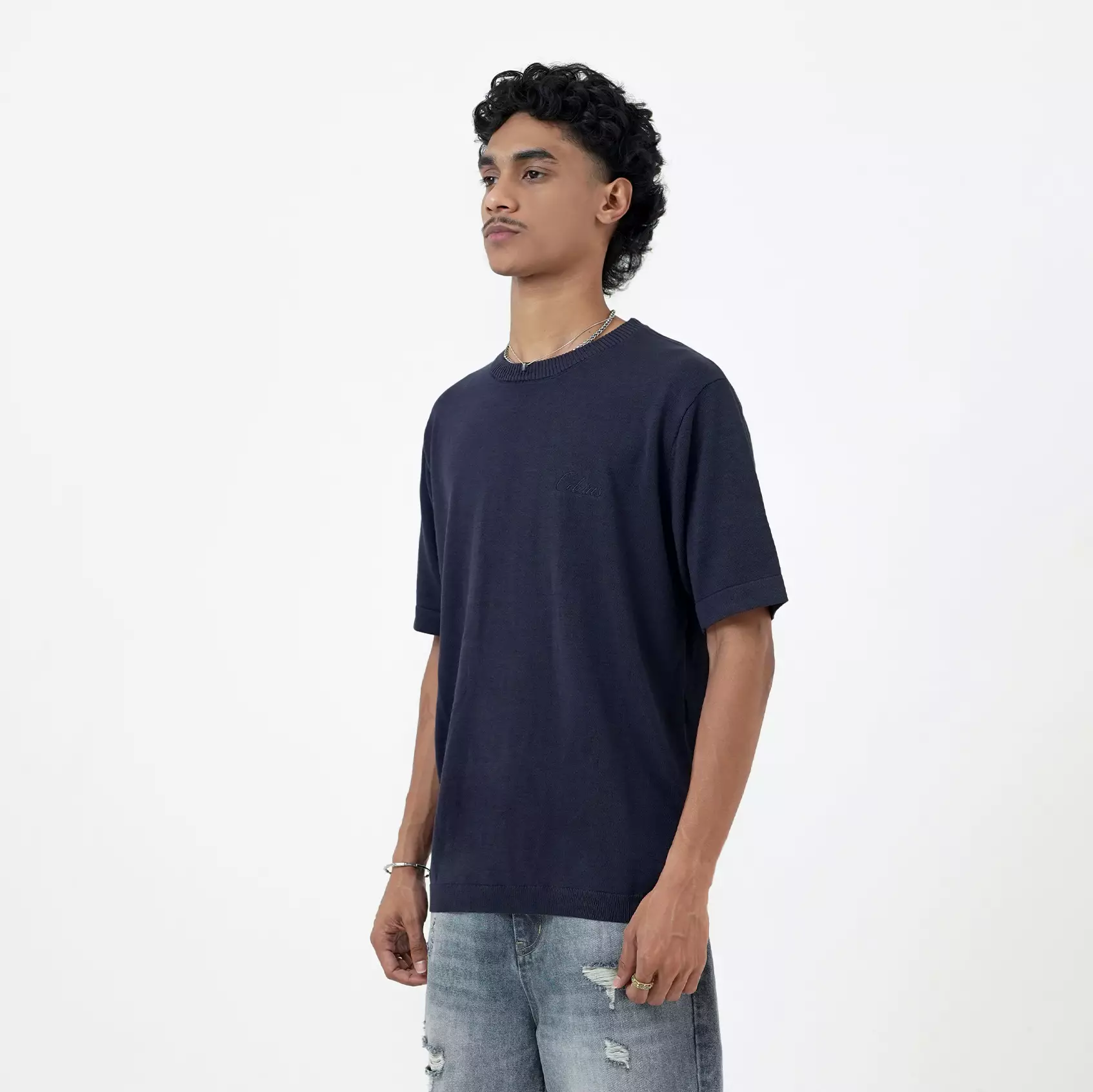 CELCIUS Flat Knit T-Shirt I31000374C Navy