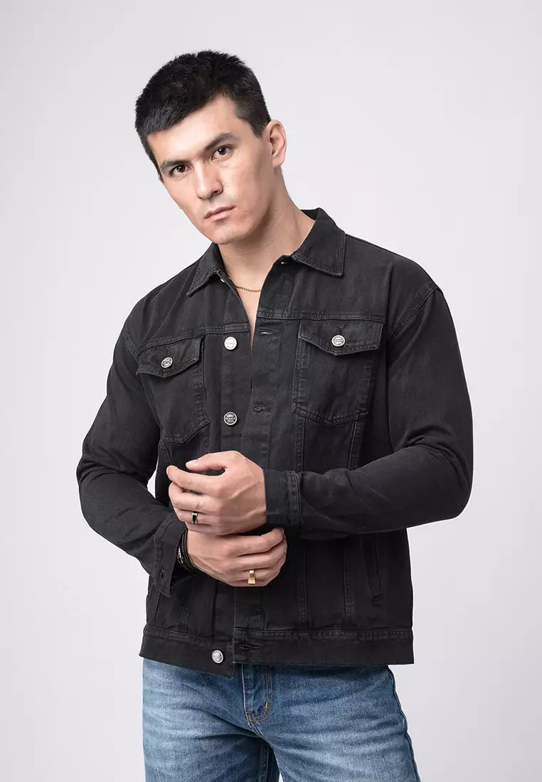 Jacket Jeans Solid Black Premium