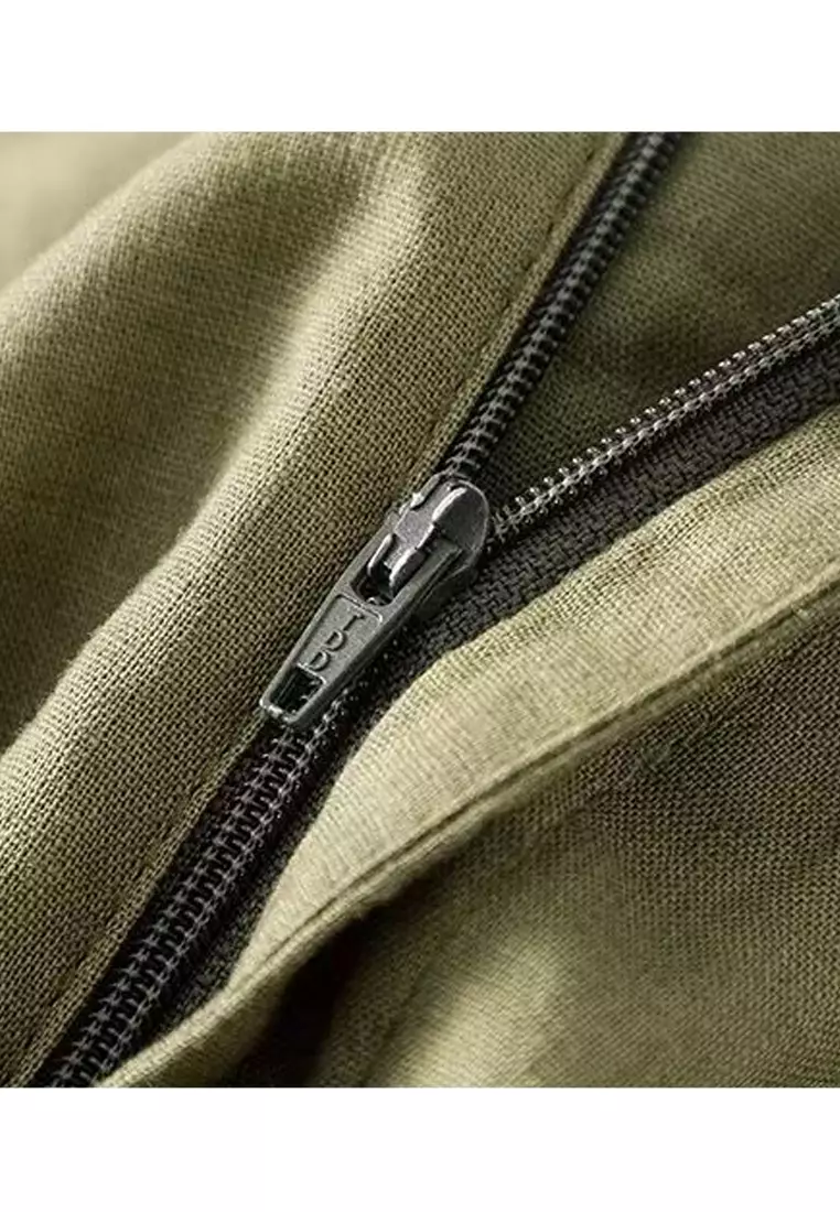 Crimped Cotton-flax Wide-legged Pants RZ-C138