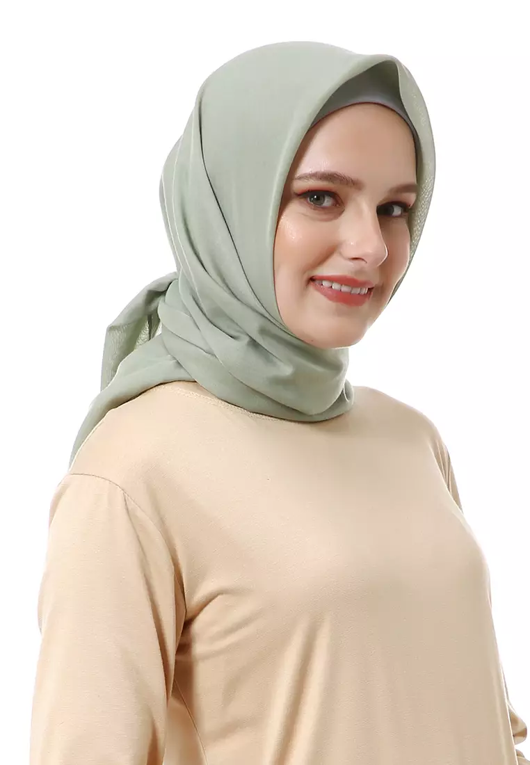Vierra Jilbab Segiempat Paris Polos Premium Best Style - Moss