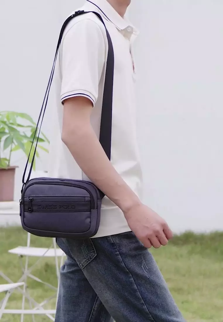 Men's Sling Bag / Crossbody Bag - Grey