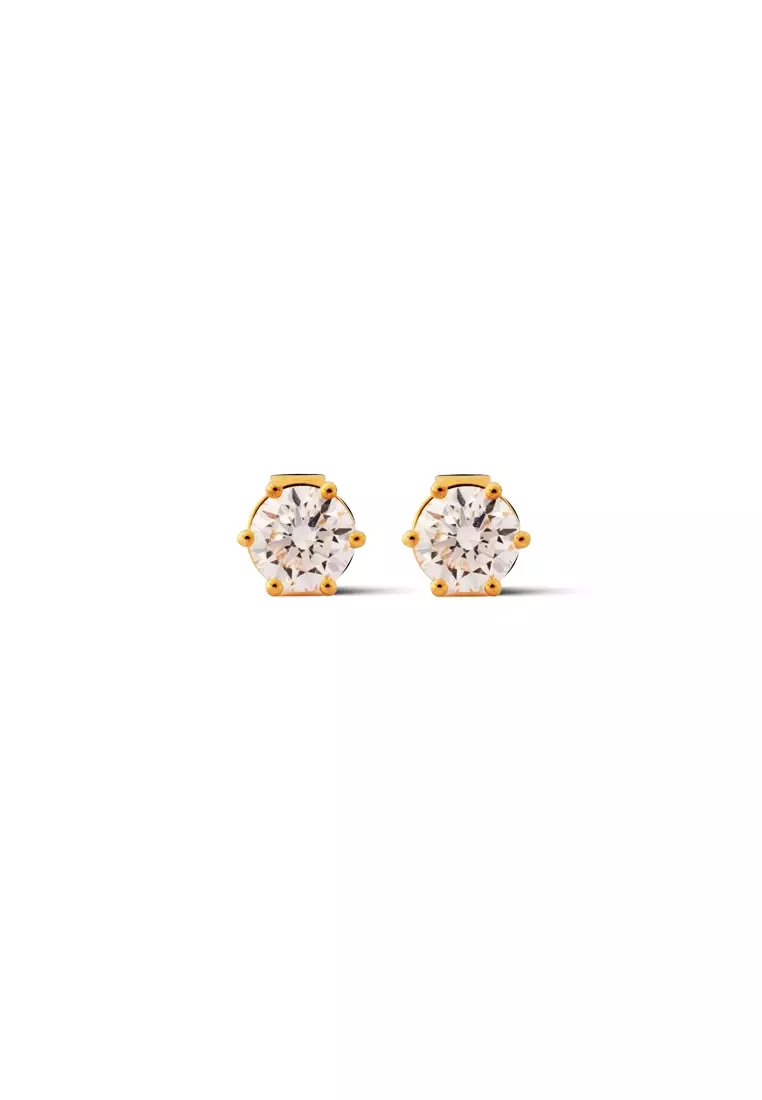 Buy BEON Diamond 0.8ct TDW Round Lab Grown Diamond Prong Ear Studs in ...