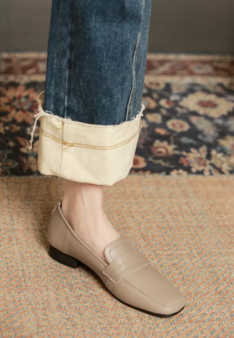 Square Toe Leather Loafer TH8688-2