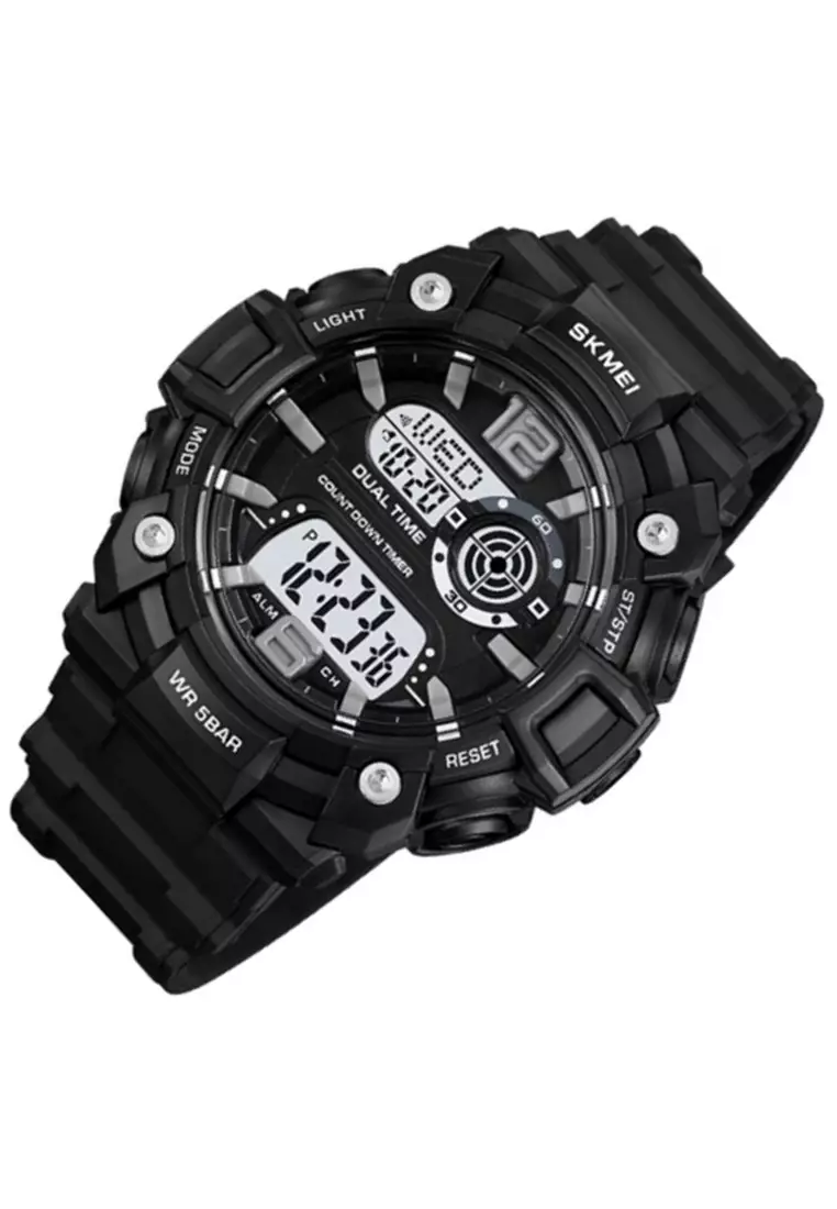 Jam Tangan Digital Pria Waterproof Many Function Strap Tali Material PU Silicone DV01 ORIGINAL